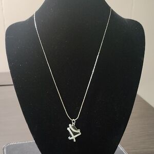 Elegant Silver Necklace with Rhinestone Pendant